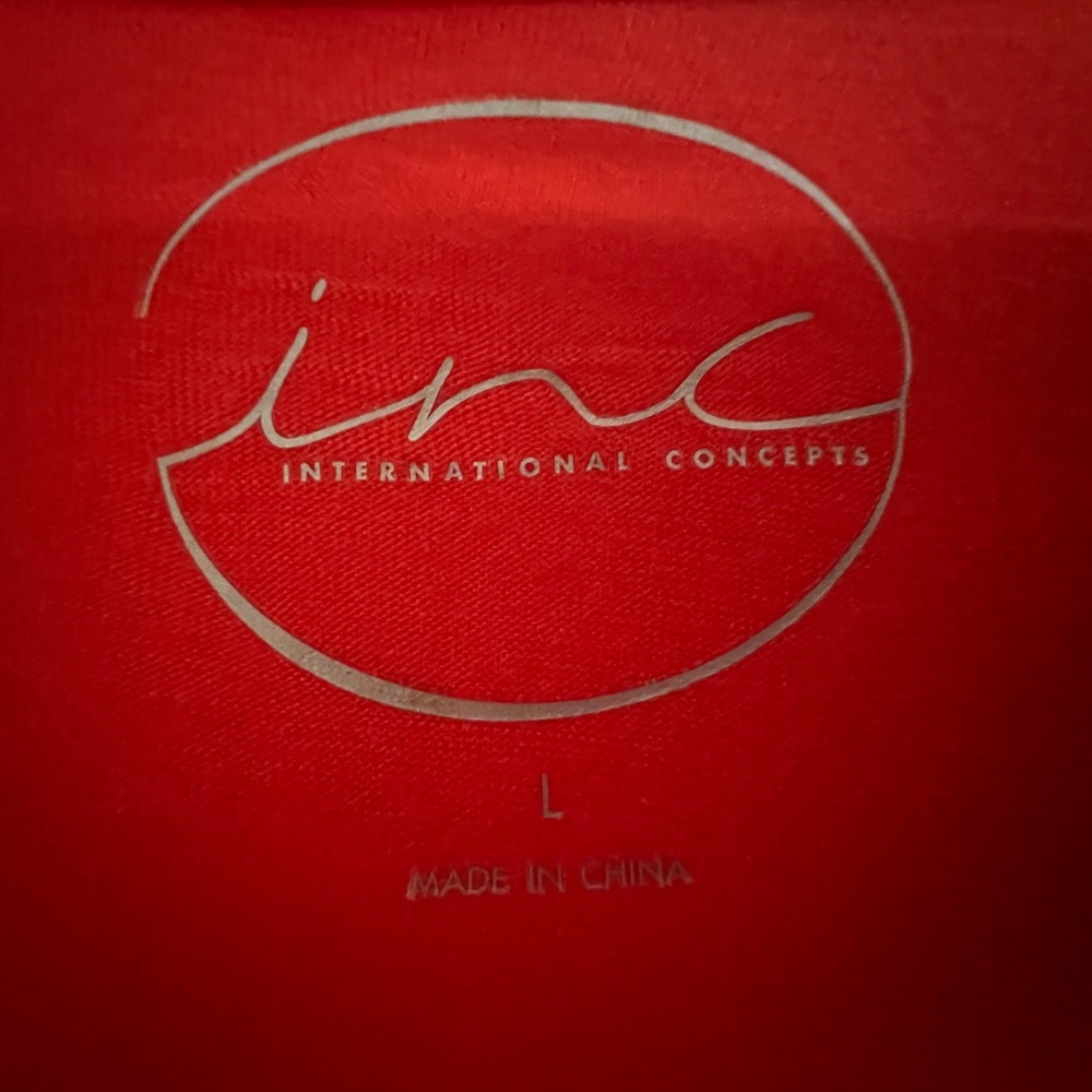 INC International Concepts orange top, with decorative front, size Large. - Picture 4 of 5
